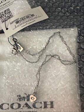 Coach Tone Heart Pendant Necklace